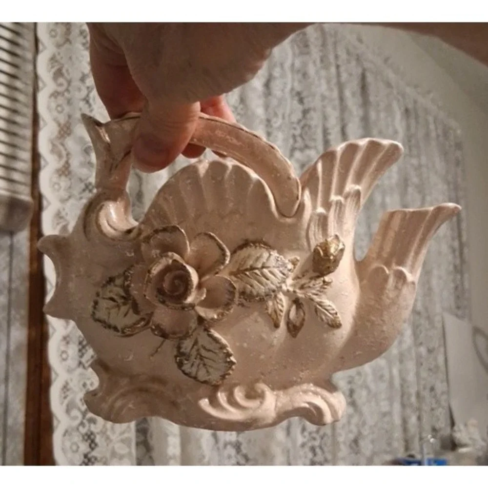 Bridal Decor VTG Teapot Pitcher Pink Opalescent Teapot Vase Beautiful!